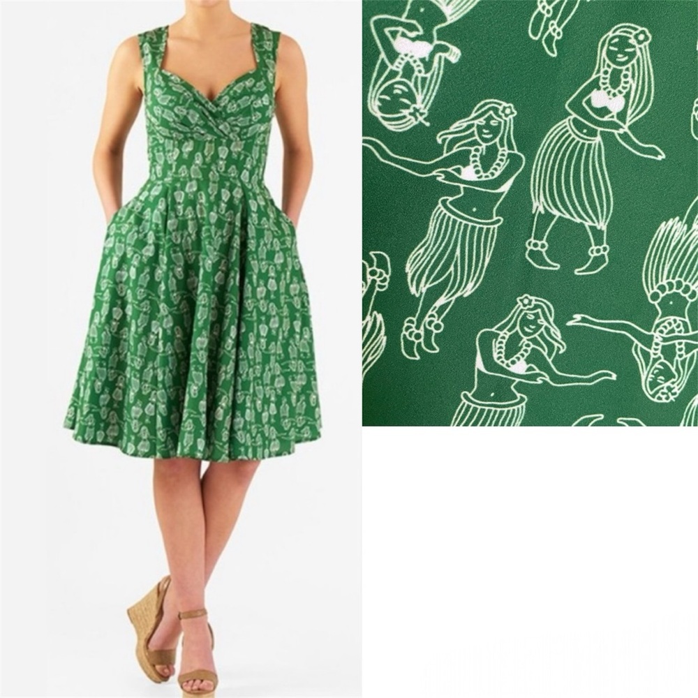 Green Patterned Women's Dress